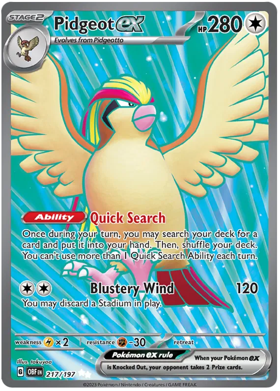 Obsidian Flames 217 Pidgeot ex