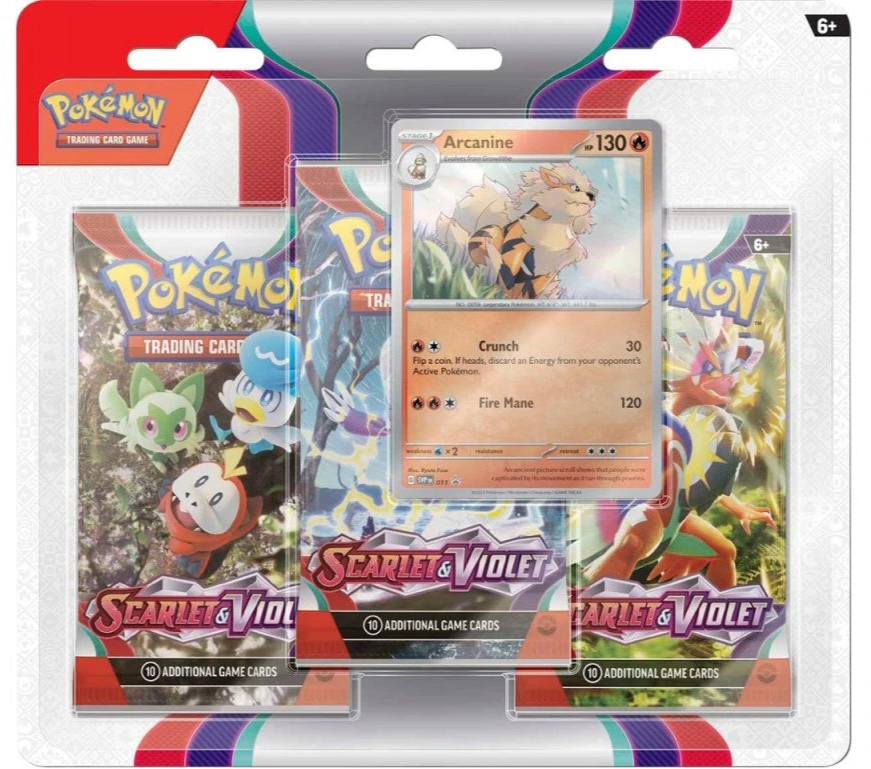 Scarlet and Violet Base 3 Pack Blister (Arcanine)