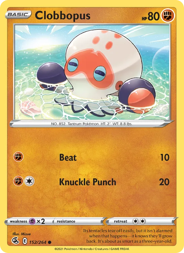 Clobbopus Reverse Holo 152/264 Fusion Strike Pokémon Card