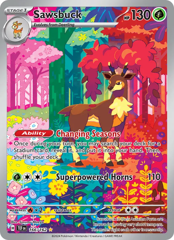 Sawsbuck Holo 166/162 Temporal Forces Pokémon Card