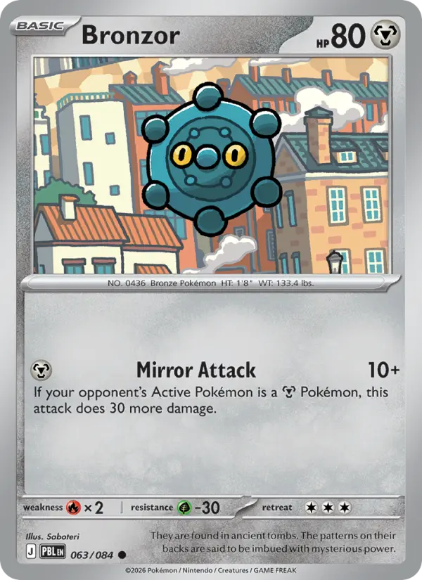 Bronzor Reverse Holo 063/84 Pitch Black Pokémon Card