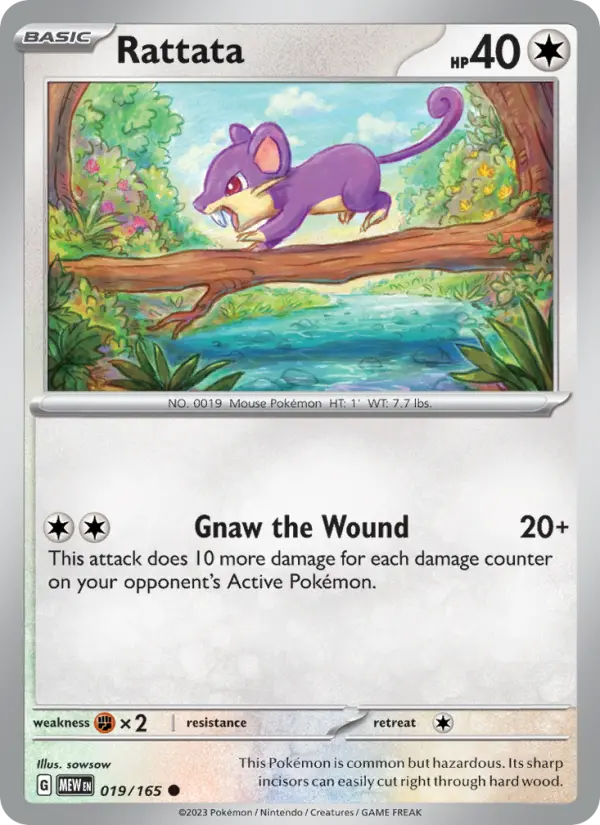 Rattata Reverse Holo 019/165 151 Pokémon Card