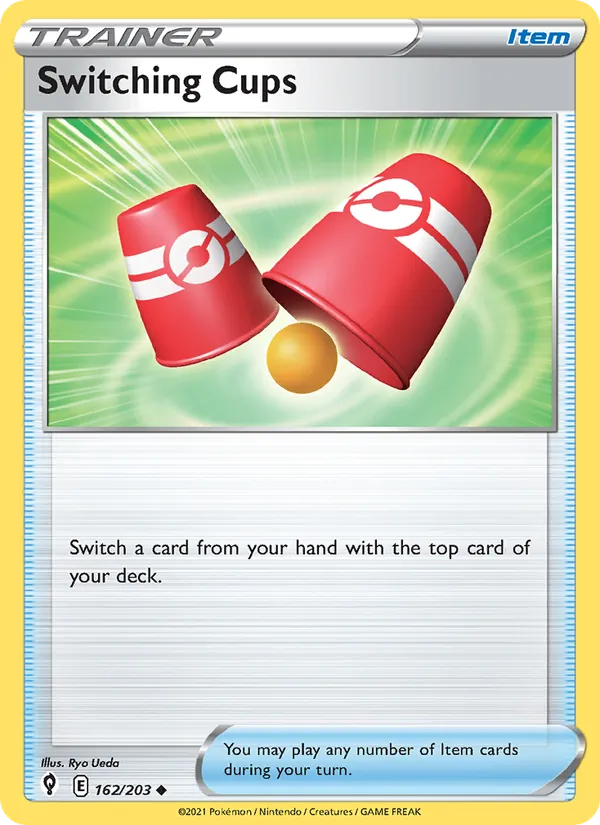 Switching Cups Reverse Holo 162/203 Evolving Skies Pokémon Card