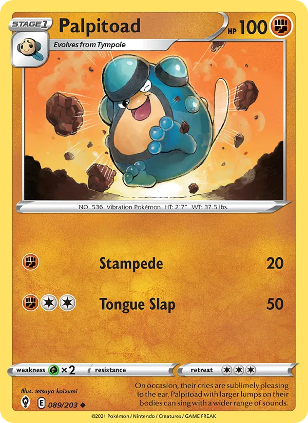 Palpitoad Reverse Holo 089/203 Evolving Skies Pokémon Card