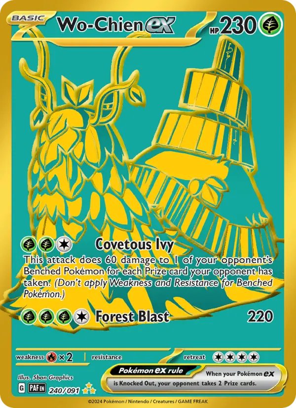 Wo-Chien ex Holo 240/91 Paldean Fates Pokémon Card