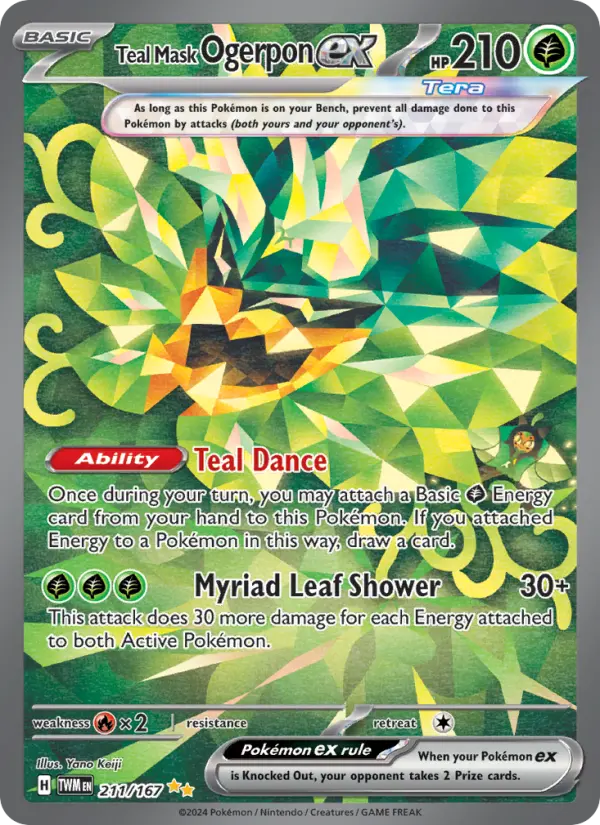 Teal Mask Ogerpon ex Holo 211/167 Twilight Masquerade Pokémon Card