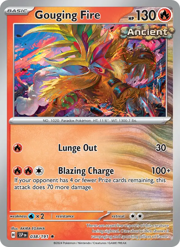 Gouging Fire Reverse Holo 038/191 Surging Sparks Pokémon Card