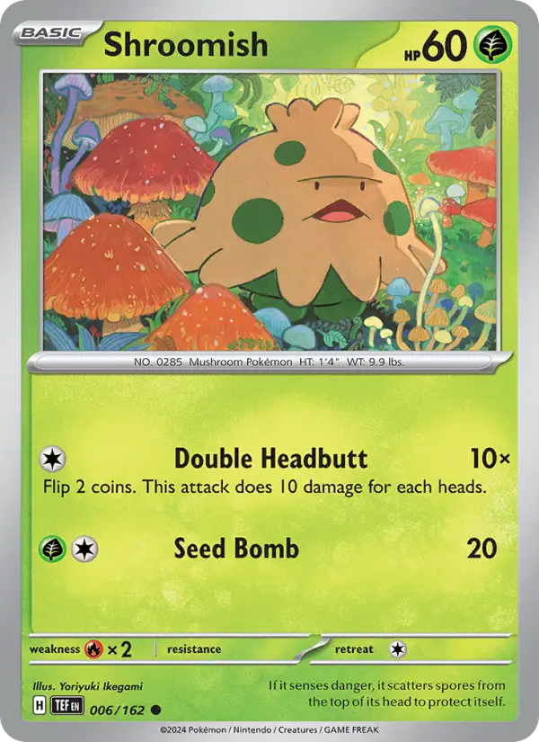 Shroomish Reverse Holo 006/162 Temporal Forces Pokémon Card