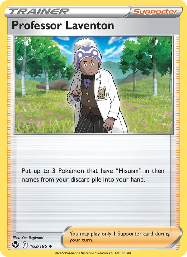 Professor Laventon Reverse Holo 162/195 Silver Tempest Pokémon Card