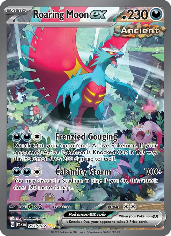Roaring Moon ex Holo 251/182 Paradox Rift Pokémon Card