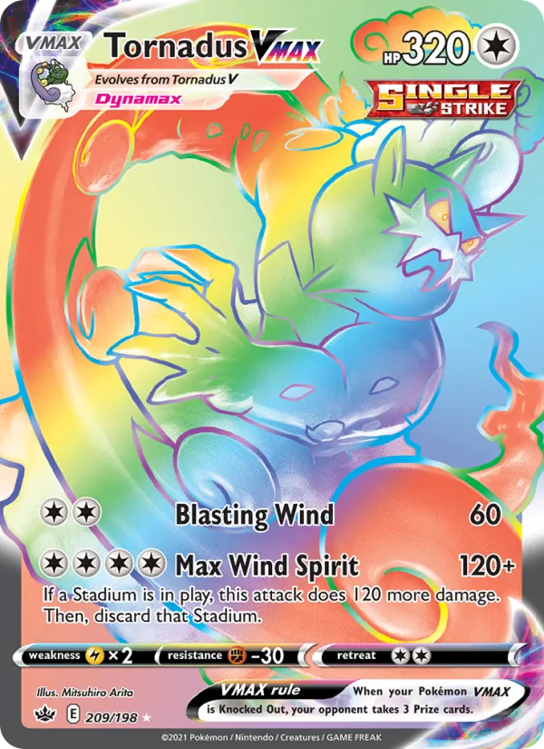 Tornadus VMAX Holo 209/198 Chilling Reign Pokémon Card
