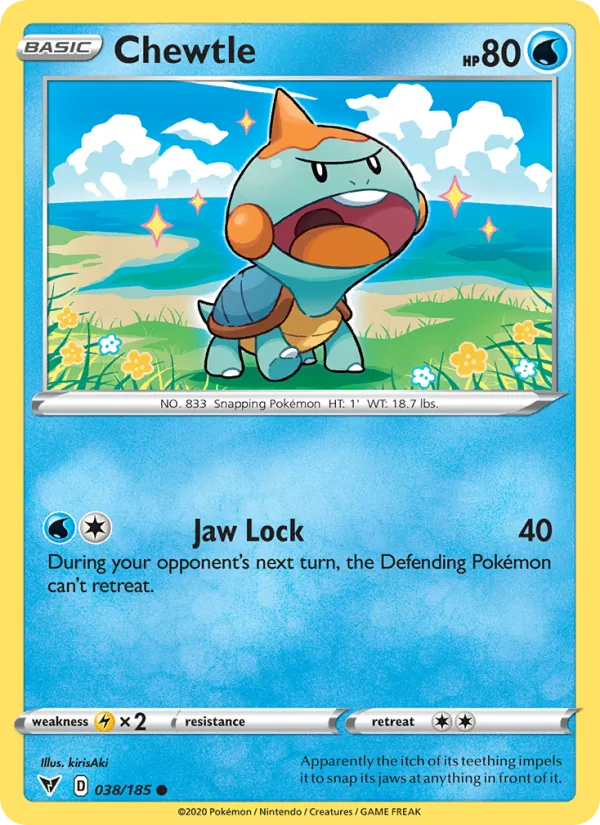Chewtle Reverse Holo 038/185 Vivid Voltage Pokémon Card