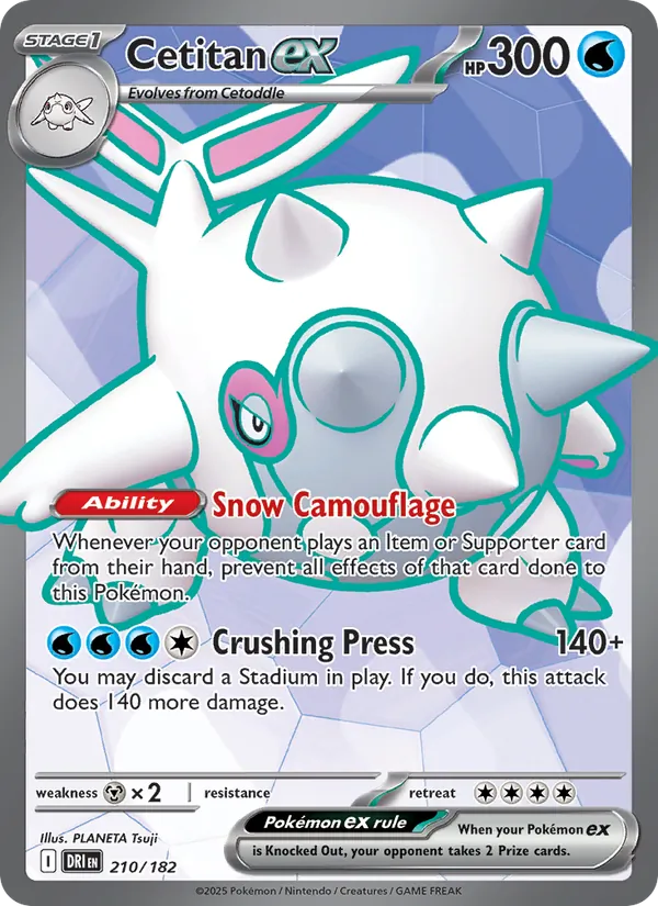 Cetitan ex Holo 210/182 Destined Rivals Pokémon Card