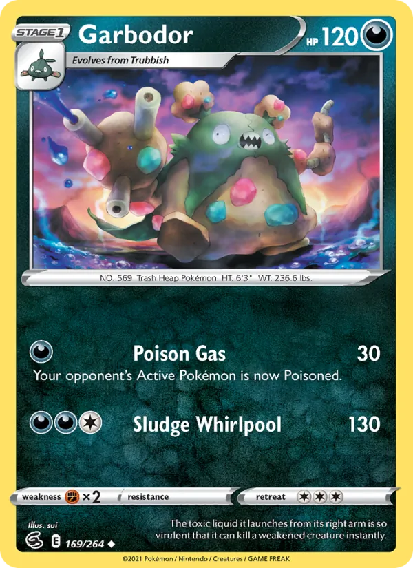 Garbodor Reverse Holo 169/264 Fusion Strike Pokémon Card