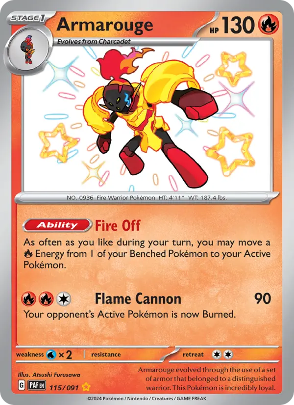 Armarouge Holo 115/91 Paldean Fates Pokémon Card