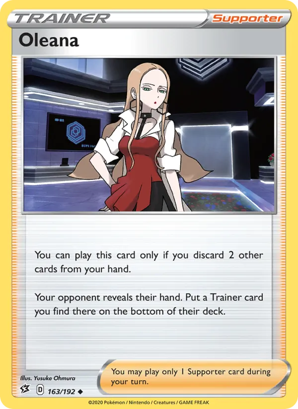 Oleana Reverse Holo 163/192 Rebel Clash Pokémon Card