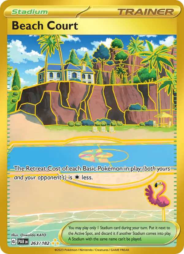 Beach Court Holo 263/182 Paradox Rift Pokémon Card