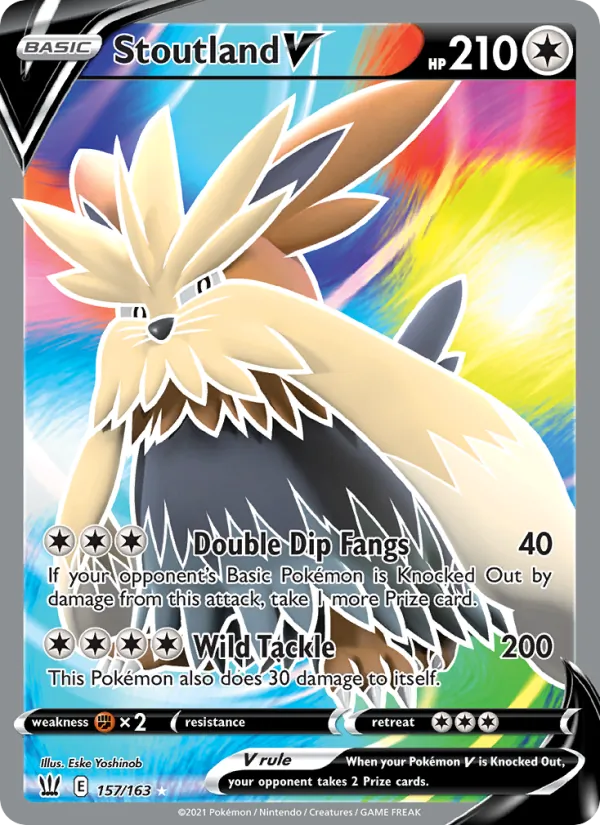Stoutland V Holo 157/163 Battle Styles Pokémon Card