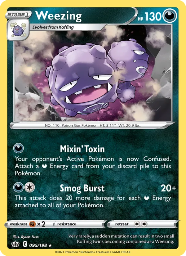 Weezing Reverse Holo 095/198 Chilling Reign Pokémon Card