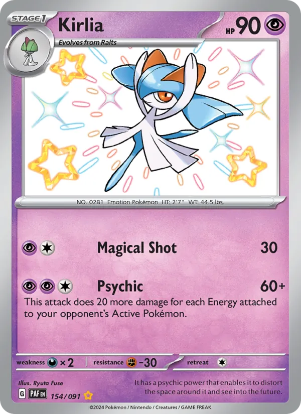 Kirlia Holo 154/91 Paldean Fates Pokémon Card