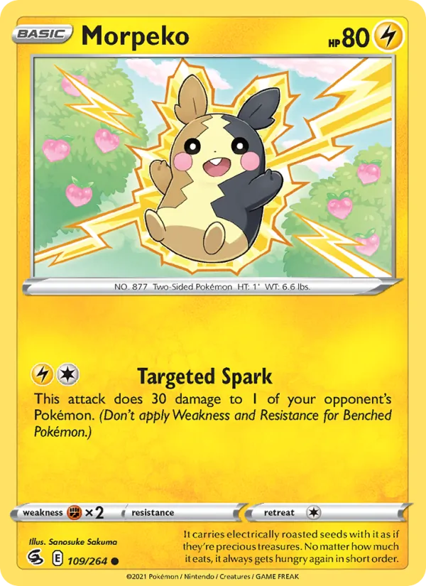 Morpeko Reverse Holo 109/264 Fusion Strike Pokémon Card