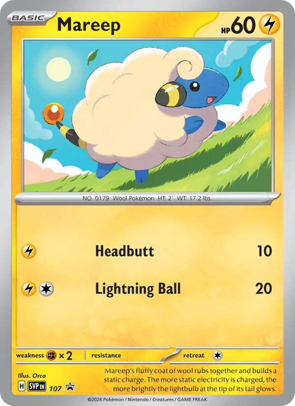 Mareep Non-Foil 107/225 SVP Black Star Promos Pokémon Card