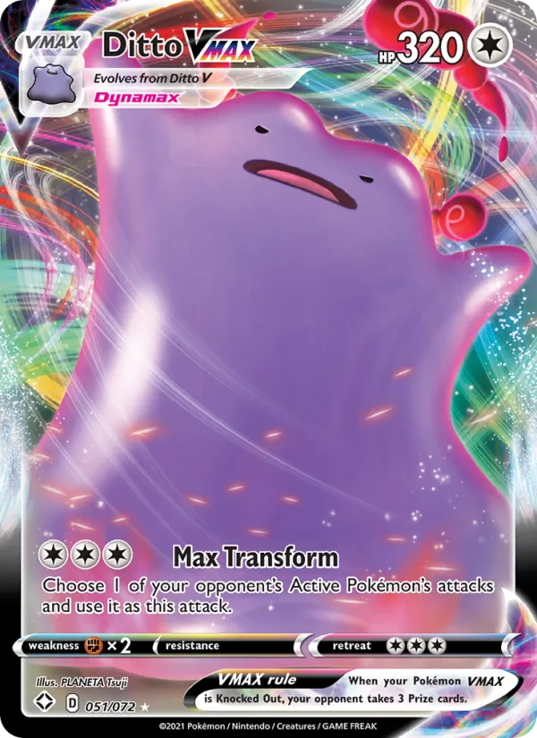 Ditto VMAX Holo 051/72 Shining Fates Pokémon Card