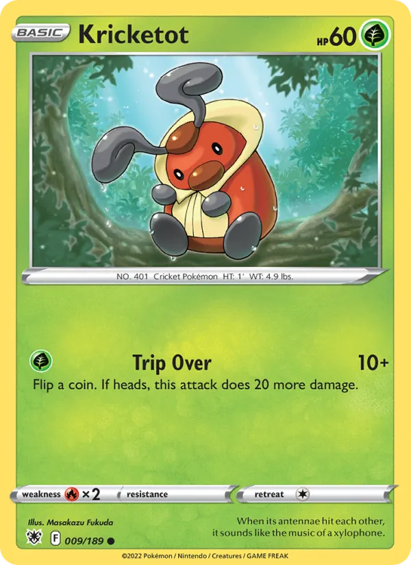 Kricketot Reverse Holo 009/189 Astral Radiance Pokémon Card