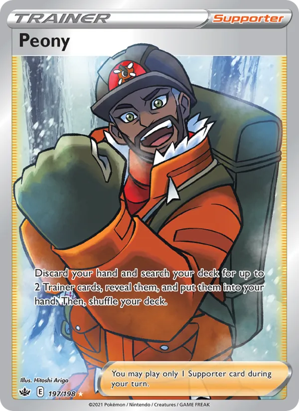 Peony Holo 197/198 Chilling Reign Pokémon Card