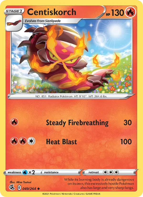 Centiskorch Reverse Holo 049/264 Fusion Strike Pokémon Card