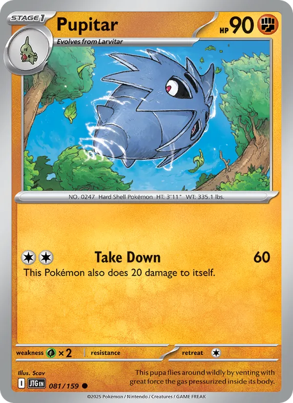 Pupitar Normal 081/159 Journey Together Pokémon Card