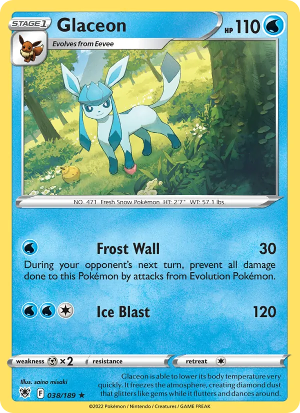 Glaceon Reverse Holo 038/189 Astral Radiance Pokémon Card