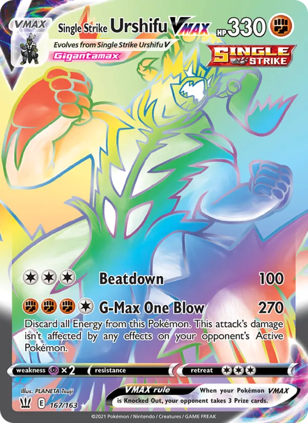 Single Strike Urshifu VMAX Holo 167/163 Battle Styles Pokémon Card
