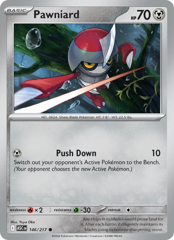 Pawniard Reverse Holo 146/217 Ascended Heroes Pokémon Card