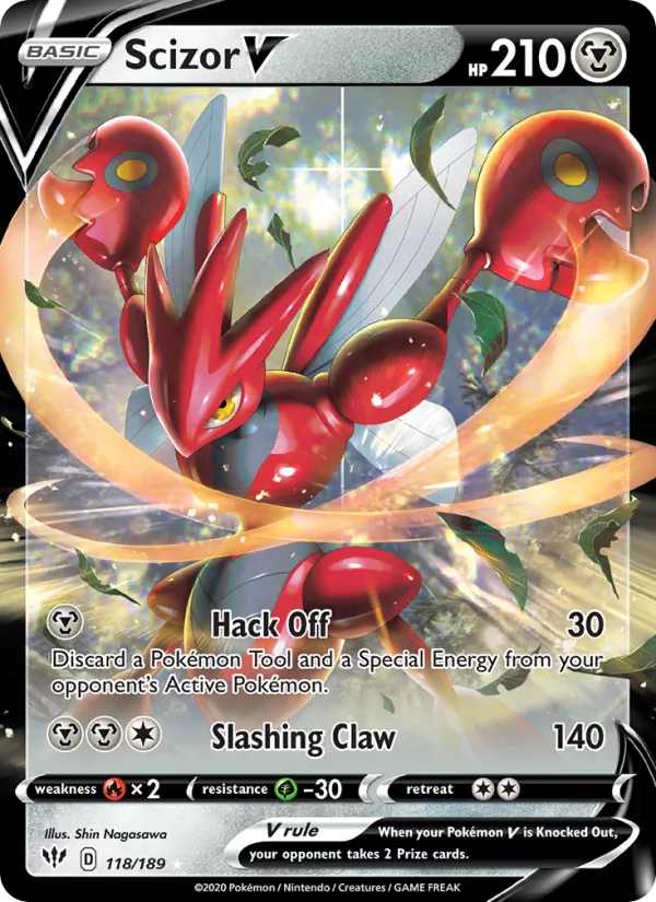Scizor V Holo 118/189 Darkness Ablaze Pokémon Card