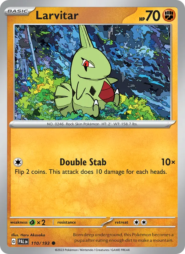 Larvitar Non-Foil 110/193 Paldea Evolved Pokémon Card