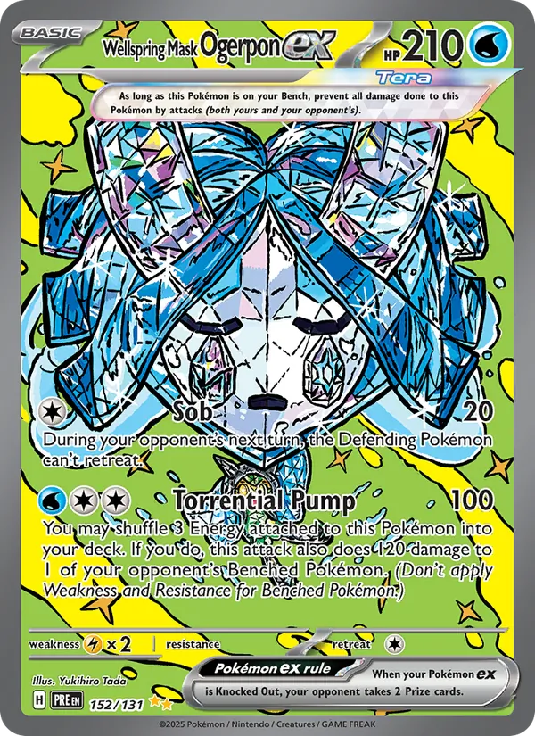 Wellspring Mask Ogerpon ex Holo 152/131 Prismatic Evolutions Pokémon Card