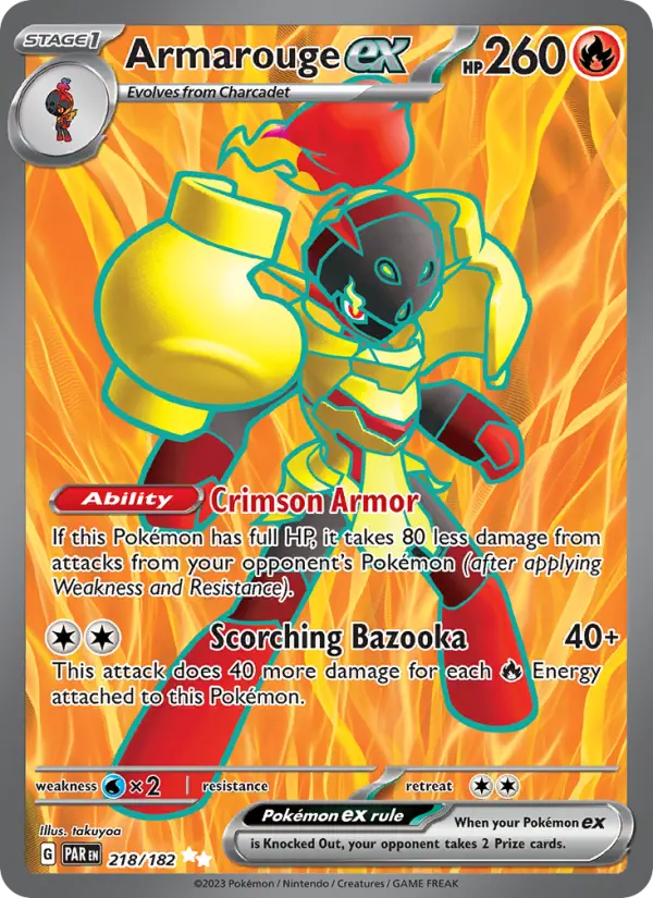 Armarouge ex Holo 218/182 Paradox Rift Pokémon Card