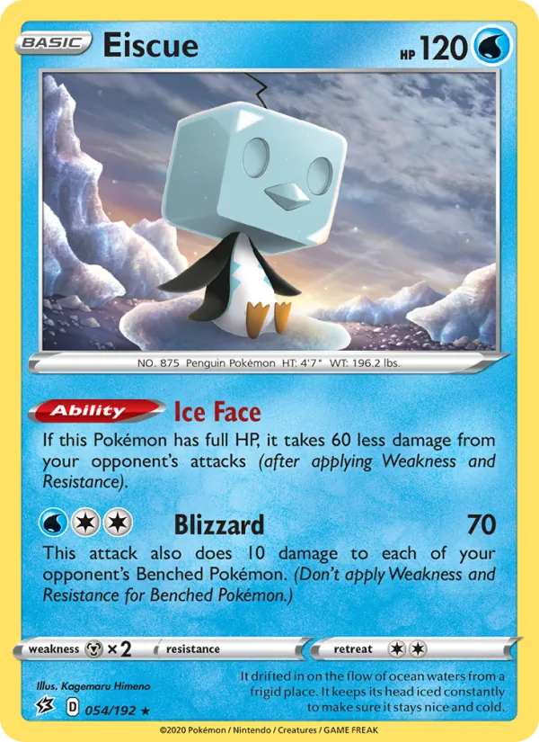 Eiscue Reverse Holo 054/192 Rebel Clash Pokémon Card