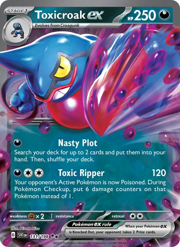 Toxicroak ex Holo 131/198 Scarlet & Violet Pokémon Card
