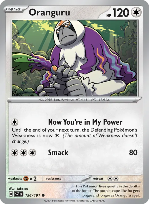 Oranguru Reverse Holo 156/191 Surging Sparks Pokémon Card