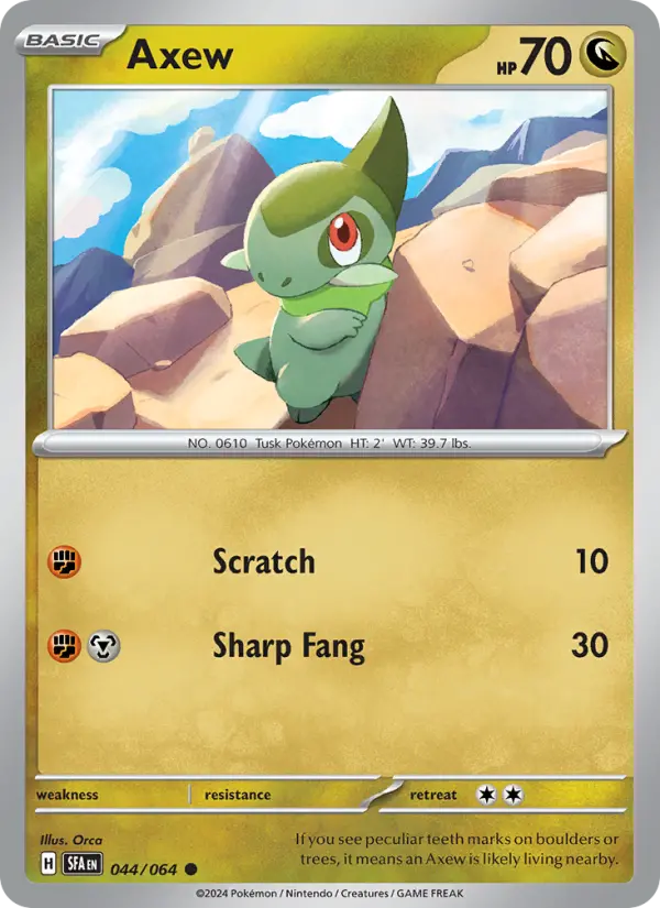 Axew Non-Foil 044/64 Shrouded Fable Pokémon Card