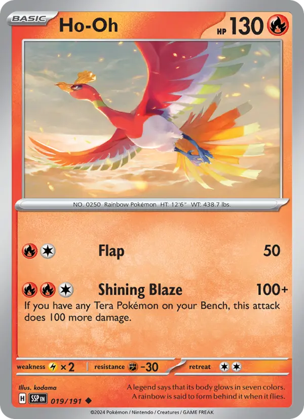 Ho-Oh Reverse Holo 019/191 Surging Sparks Pokémon Card