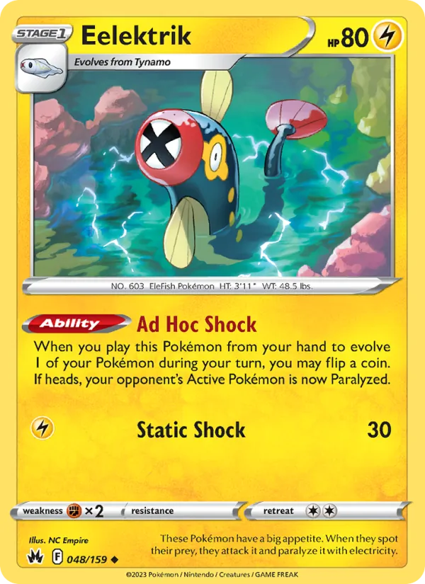Eelektrik Reverse Holo 048/159 Crown Zenith Pokémon Card