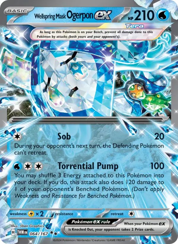 Wellspring Mask Ogerpon ex Holo 064/167 Twilight Masquerade Pokémon Card