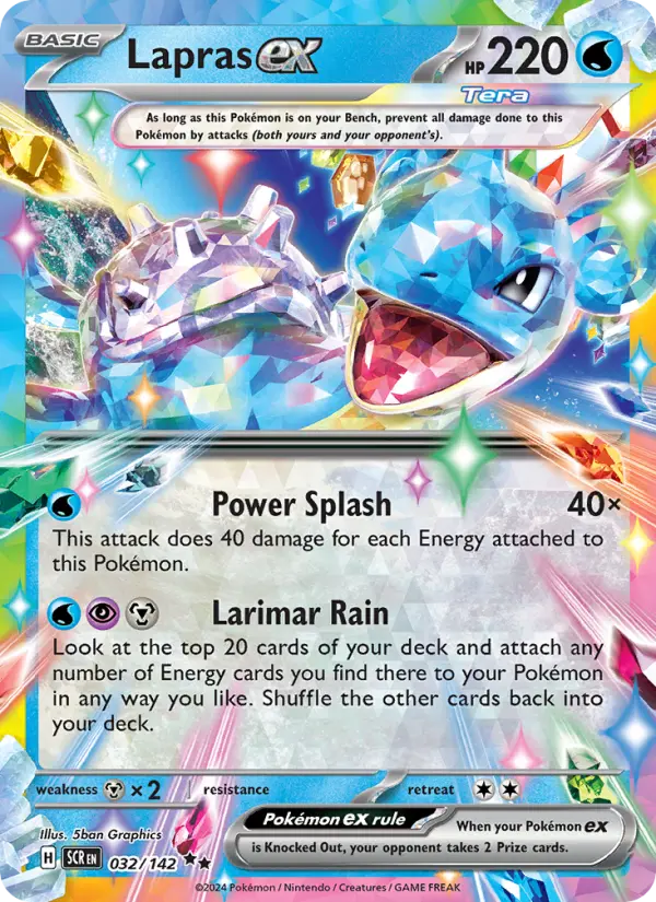 Lapras ex Holo 032/142 Stellar Crown Pokémon Card