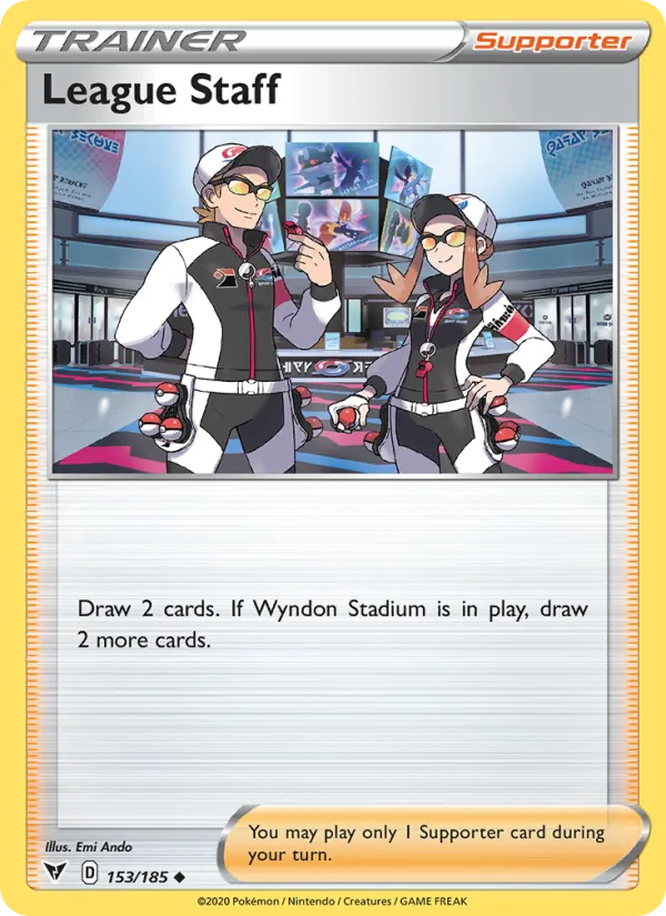 League Staff Reverse Holo 153/185 Vivid Voltage Pokémon Card