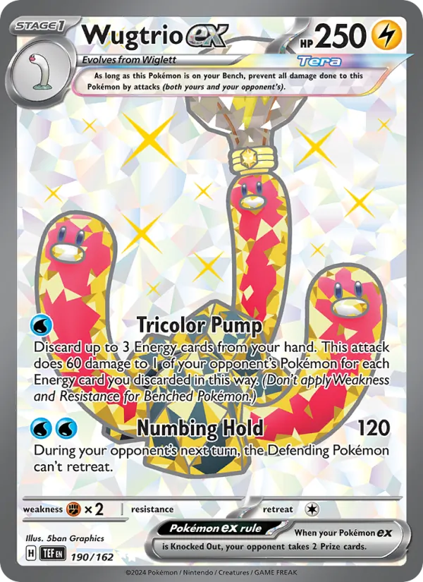 Wugtrio ex Holo 190/162 Temporal Forces Pokémon Card