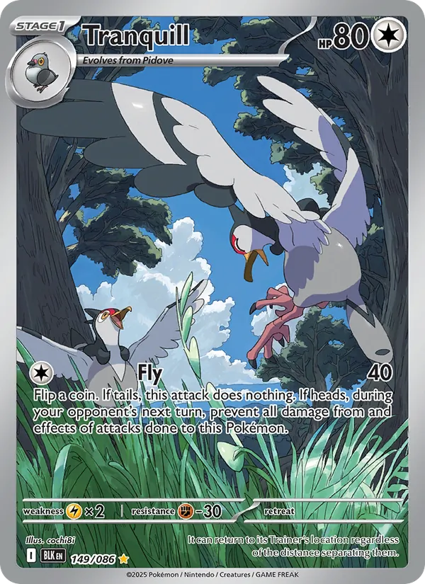 Tranquill Holo 149/86 Black Bolt Pokémon Card