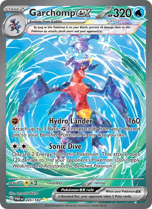Garchomp ex Holo 245/182 Paradox Rift Pokémon Card